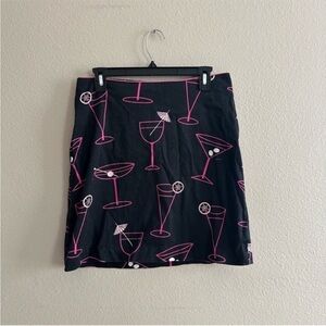 Vintage Randy M. Cocktail Print Novelty Skirt